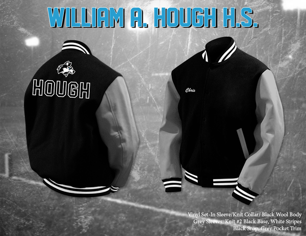 Hough High School Athletics- Includes "Hough" and Mascot on the back